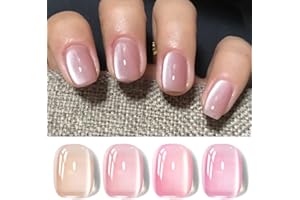 Born Pretty Esmaltes Semipermanentes para Uñas Jelly Rosa Desnudo Esmalte Ojo de Gato Semipermanente Serie Rosa Suave Pintauñas Semipermanentes Cat Magnético Eye Gel Polish