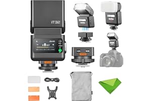 GODOX iT32 TTL Flash per fotocamera con trigger wireless X5S per Sony, compatibile con la serie Godox X (X3/X3Pro/XPro/XProII/X2T), ricevitore integrato da 2,4 GHz, magnetico e riflettore/diffusore