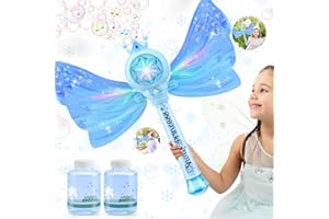 Britik Spielzeug 3-8 Jahre Kinder: Seifenblasenmaschine Spielzeug für Mädchen Geschenke ab 3 4 5 6 7 8 Kinder Geburtstag 3-8 Jahre Zauberstab Seifenblasenstab mit Licht Musik Hochzeit Party-Blau