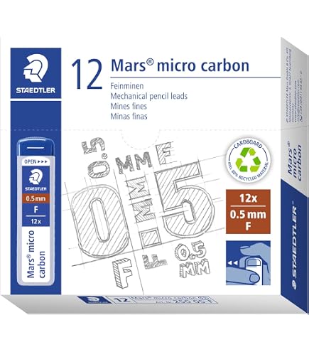 STAEDTLER Mars Micro Carbon 250 Vullingen – 0,7 Mm 2B, 48 Stuks (4 Buizen) Voor Mechanische Potloden
