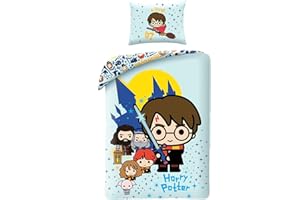 HALANTEX HARRY POTTER Biancheria da letto per bambini - Copripiumino 100x135cm + Federa 40x60 cm - 100% Cotone - Multicolore