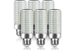 Tebio LED Argento Mais lampadine E27 25W Small Edison Screw Equivalente a 200W 2500LM Non Dimmerabile 6000K Bianco Freddo Lampadine a candela, 6 pezzi