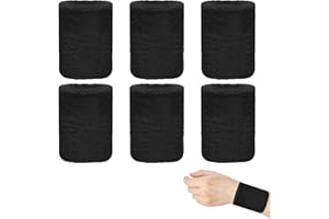 LILIKAI 6 Pièces Bandeau Poignet Sport,Absorbant Wristband,Bracelet éponge,Fitness,Musculation,Tennis ou Course a Running,Anti Sueur,Transpiration Elastique Serre,Sweatbands de Poignets,pour Hommes et Femmes
