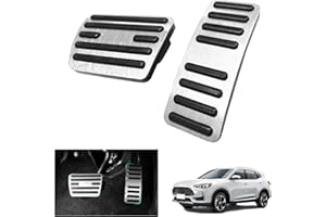 GAFAT MG ZS/MG HS/MG 5/MG Marvel R 2020-2024 Pédale d'Accélérateur et Frein, MG Pedale Couvre en Caoutchouc, Cache-pédales Plaque de Repose-pieds, MG Accessoires [Automatique] (Argenté)