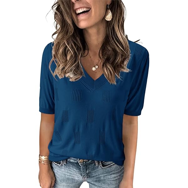 Arach&cloz Damestruien Wollen Blend Tops V Hals Korte Mouwen Lente Zomer Pullover Tops Outfits