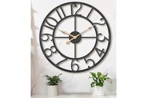 Pytha Sight orologio da parete grande 35cm,orologio da parete moderno,orologio da parete vintage a numeri arabi a per cucina,ufficio,camera da letto,sala da pranzo