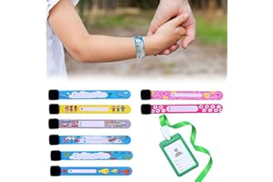 TUKNN Emergency Bracelet for Children, Name Bracelet Children, ID Bracelet, SOS Bracelet Children, Safety Bracelet, ID Bracelet Children, Emergency Bracelet for Children & ID Card Holder, Reusable, 9 Pieces