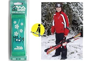 SKIWEB Childs Hand Held Ski Carrier Strap - The Award Winning Ski & Pole Carrier That Folds Back To Its Small Size To Pop In Your Pocket And Use At Any Time