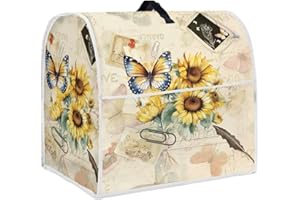 HUISEFOR Sunflower Butterfly Stand Mixer Cover Compatible with 4.5-5 Quart Kitchen Aid Mixer, Washable Dustproof Covers Fit All Tilt Head & Bowl Lift Models Mixers, Easy to Clean
