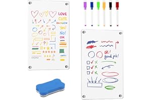 HUSOUE 2 Stück Wochenplaner Abwischbar, Acrylic Wochenplaner Magnetisch 30 x 20CM Magnettafel Kühlschrank mit 6 Whiteboard-Stift Wiederverwendbare Stundenplan für Menüplanung und Sliste
