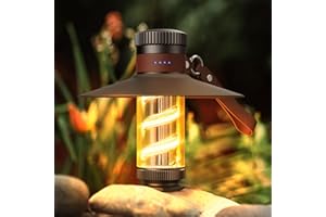 Lámpara Camping Linterna, Cnkeeo LED Retro Linterna de Camping Recargable, 4 Modos de Atenuación Continua Brillo al Aire Libre Luz Portátil Para Camping, Emergencia, Pesca, Senderismo