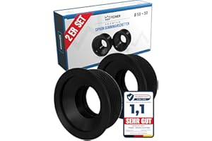 FEINER® [ 2er SET ] Siphon - Gummimanschette 50 32 außen Ø 50mm x innen Ø 28-32mm Gummimanschetten - Siphon Dichtung Waschbecken-Ablauf, Anschluss an DN 50 HT Ablauf Rohre und Siphonbogen