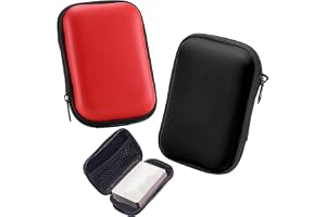 IKEEP 2Pcs Portable Waterproof UNO Card Game Case – Shockproof EVA Storage Box for UNO Cards | Compact Holder for Playing Cards, Small Accessories ，Hard disk (Red & Black)