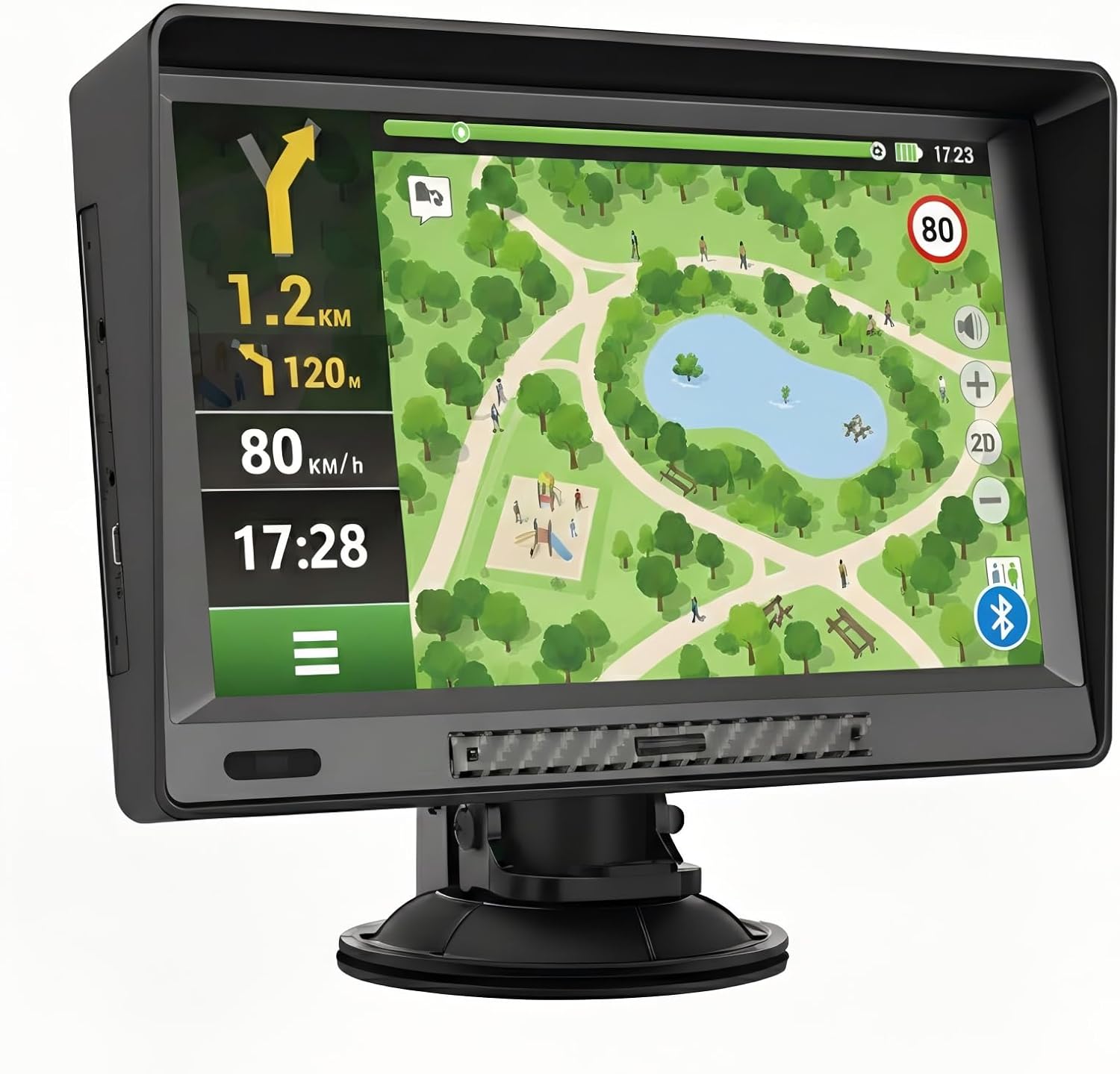 Navegador GPS Bluetooth con 9 Pulgadas para Camiones y Coches, con Visera y Actualizaciones de Mapas de Europa para Toda la Vida