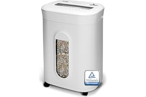 ‎LMG GERMANY Professional Shredder Security Level P5 for Sensitive Documents, 60 Minutes Continuous Operation, Staples, Paper Clips, Cross Cut, Particle Cut, Quiet, 2 x 12 mm Shredder, DSGVO