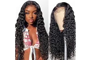 ALIPOP Perruque femme naturelle bresilienne bouclée 13X4 lace frontal wig human hair wigs for black women water wave curly perruque cheveux humain noire longue 60cm(24inch)