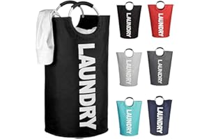 AIKVIGSS 90L Grand Panier à linge Pliable, Collecteur de Linge Autonome étanche avec Poignées, Panier à linge Pliable pour la Maison, la Famille, les Voyages (Noir)