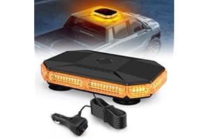 ‎FXLPOWER Fxlpower LED Rundumkennleuchte, Gelb Rundumleuchte mit 16 Starke Magnete für Baufahrzeuge Gabelstapler-Traktor Golfwagen Anhänger Schneepflug