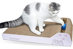 Aibuddy Griffoir incliné réversible en carton avec balle jouet herbe à chat 45 x 24 x 8,5 cm