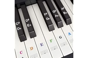 byou Pegatinas Piano,Pegatinas para Teclado Transparentes y Extraíbles para 49 61 76 88 Teclas