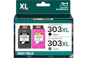 Heroil 303 XL Cartuchos de Tinta para HP 303 Negro e Color para HP 303XL Negro para HP Envy Photo 6230 Cartuchos 7830 6232 6230 6220 7130 7134 6234 6222 6255 6258 6552 7120 (Negro Color,2-Pack)