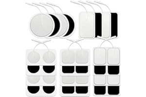 32 pcs TENS Unit Replacement Pads, CNYMANY Reusable Electrodes Pads for TENS Unit Self-Adhesive Muscle Stimulator Pads Compatible with Most TENS Machines - 5 Sizes