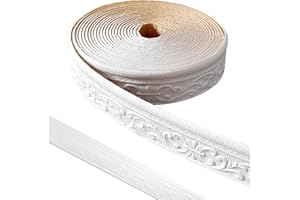 BOUFEIDA Deckenleisten Selbstklebend, Zierleisten Selbstklebend, 10m x 8cm Wasserdicht Bordüre 3D, Stuckleisten Decke Tapete Fliese Trims und Kanten Bordüre für Flur, Decke, Ecke Linie, Weiß
