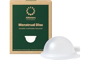 AllMatters (anteriormente Organicup) Disco Menstrual. Una alternativa reutilizable y cómoda a los productos desechables. Capacidad equivalente a 6 tampones. 100% silicona suave de grado médico.