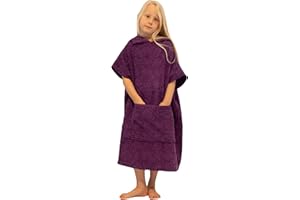 ALLEN & MATE 100% Cotton Kids Changing Robe Surf Poncho, Safety Certified Oversized Hooded Wearable Towel for Boys & Girls