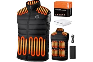 AFXXE Chaleco Calefactable Hombre Mujer, Chaqueta Calefactable con 20000mAh Bateria, Chalecos Calefactables con 9 Zonas de Calefacción para Exteriores, Ropa Calefactables Para el Invierno