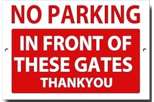 VINTAGE SIGN DESIGNS NO PARKING IN FRONT OF THESE GATES quality metal sign