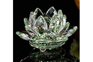 LUCKY HOUSE Feng Shui Cristal de Cuarzo Loto Craft Vidrio Papel Joyería de la boda Joyería Decoración Regalo Regalo