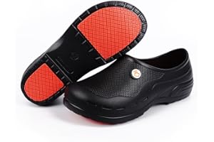 SPONGENT Chef Shoes Waterproof Oil Resistant Non Slip Clogs for Men Garden Kitchen Nursing Restaurant Work Shoes Comfortable Food Service Clogs for Women