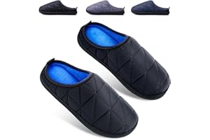 WUAYAMI Kapcie Męskie Zimowe Ciepłe Pluszowe Kapcie Damskie Wysoka Gęstość Pianka Pamięci Antypoślizgowa Podeszwa