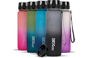 720°DGREE Butelka na wodę "uberBottle" + sitko do owoców - 350 ml, 500 ml, 650 ml, 1l, 1,5 l, 2 l, nie zawiera BPA, wodoodporna, szczelna, wielokrotnego użytku, lekka, idealna do szkoły, sportu