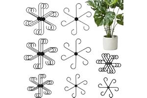 Niuny Supports de Tige de Plante grimpante 16pcs Réutilisables Supports pour Plantes Interieur Anneau en Treillis Monstera Support Tiges Fleurs en Plastique pour Aux Plantes Tomates et Fleurs (Noir)