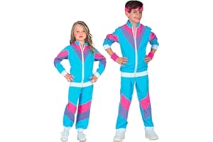 W WIDMANN MILANO Party Fashion - Kinderkostüm Trainingsanzug, Jacke und Hose, 80er Jahre Outfit, Jogginganzug für Karneval & Party