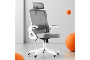 Tweakio Bürostuhl Ergonomisch, S-förmiger Schreibtischstuhl mit Verstellbaren Armlehnen, Ergonomischer Bürostuhl, Office Chair 90°Flip-Up Armlehne, Extra Breites Kissen Büro Stuhl & Gaming Stuhl