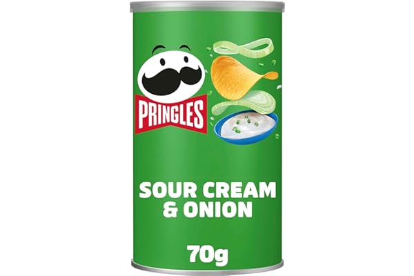 Pringles Sour Cream & Onion | Aperitivo salado Sabor Crema agria y Cebolla | Tubo Mini | 70g