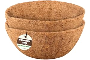 ApexTide Coco Liner Hanging Basket Liners 2PCS, 35 * 17.5cm/14 * 7in Natural Round Coconut Fiber Replacement Liners for Flowers, Vegetables Indoor Outdoor Garden Flower Pots Cupped Shaped