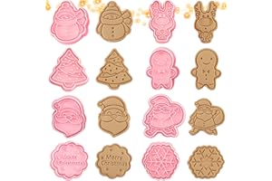 ENAIAH Formine per Biscotti Natalizi, 8 Pezzi Tagliabiscotti Natale Formine Biscotti Natale 3D Formine Biscotti Natalizie Stampo per Biscotti Natalizi, Per Decorare Biscotto Dolci Torta (Natale A)