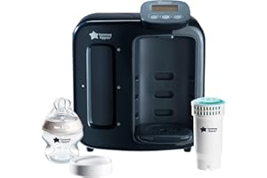 Tommee Tippee Perfect Prep Day & Night Urządzenie do przygotowywania pokarmu, z cyfrowym wyświetlaczem i regulacją głośności, Czarne