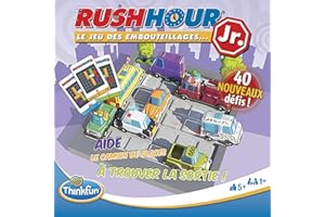 ThinkFun - Rush Hour Junior - Jeu de logique - Casse-tête - Embouteillage - 40 défis 4 niveaux - 1 Joueur ou plus dès 5 ans - Ravensburger - 76304 - Mixte - Version française