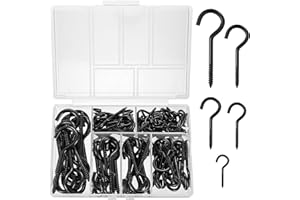 SZSLMY 115 ganci a vite, ganci da soffitto, viti a gancio con filettatura in legno, gancio a vite, gancio per viti in metallo da appendere, per appendere piante da tè, chiavi (D)