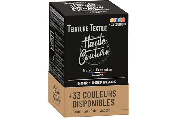 Haute Couture - Teinture Textile Noir Intense - 350g Tout-en-un - Prêt à l'emploi pour Vêtements et Tissus