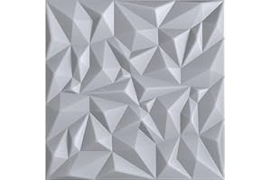 I K H E MALARKA Panneaux 3D, panneaux polystyrène, panneaux plafond, panneaux muraux 3D, décors, plafonds - Revêtement mural miroir, épaisseur 3mm - 50x50cm / ‎‎8m² - 32 pièces (gris clair 02)