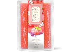 ORIENTAL TEA BOX Auténticas perlas de tapioca instantáneas de Taiwán, 500 g, listas para comer (fresa)