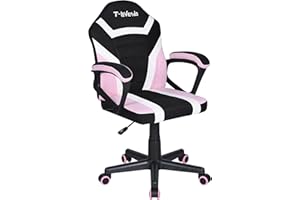 T-LOVENDO.ES Silla Gaming u Oficina niños Infantil de Tela giratoria ergonómica Estudio o Escritorio con Ruedas Brazos diseño Moderno sillón Gamer Ordenador Videojuegos