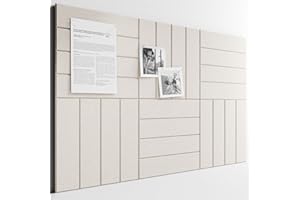 Bumusty Large Felt Bulletin Board 36"x24" Cork Board Alternative - 6 Pack with 40 Safe Removable Adhesive Tabs, Cork Boards for Walls for Home Office Classroom Pin Board-Oatmeal