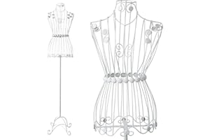 PrimoLiving Mannequin de Tailleur en métal Bella Donna en Blanc - Buste de Mannequin décoratif au Look Vintage Antique - à Utiliser comme Buste décoratif ou Porte-vêtements P-00670